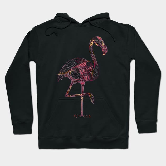 Pink Flamingo  Zentangle Abstract Hoodie by IconicTee